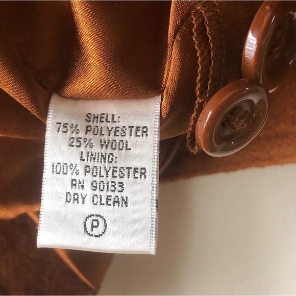 Linea by Louis Dell’Olio Rust Wool Blend Button Up Blazer w/ Pockets Size Large - Picture 10 of 11